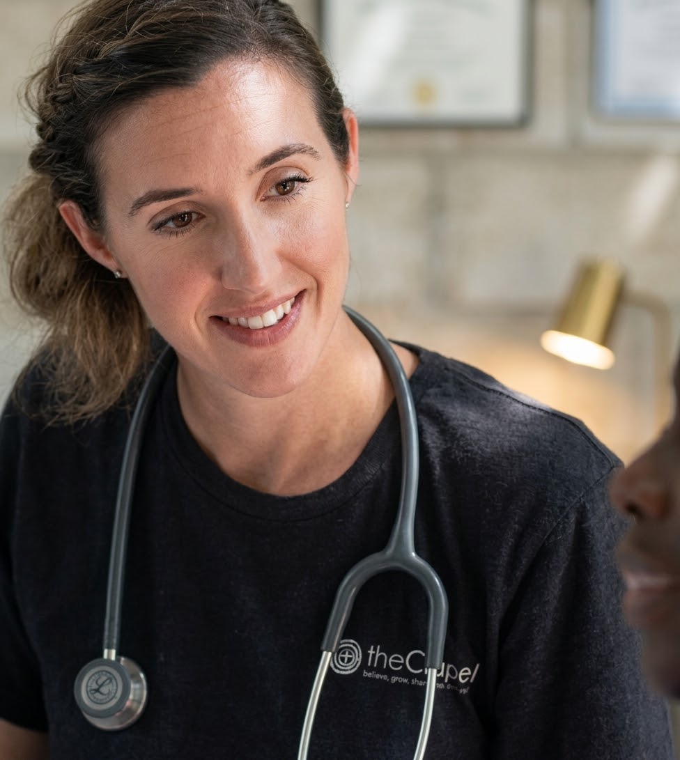 Skilled nursing professional caring for a client